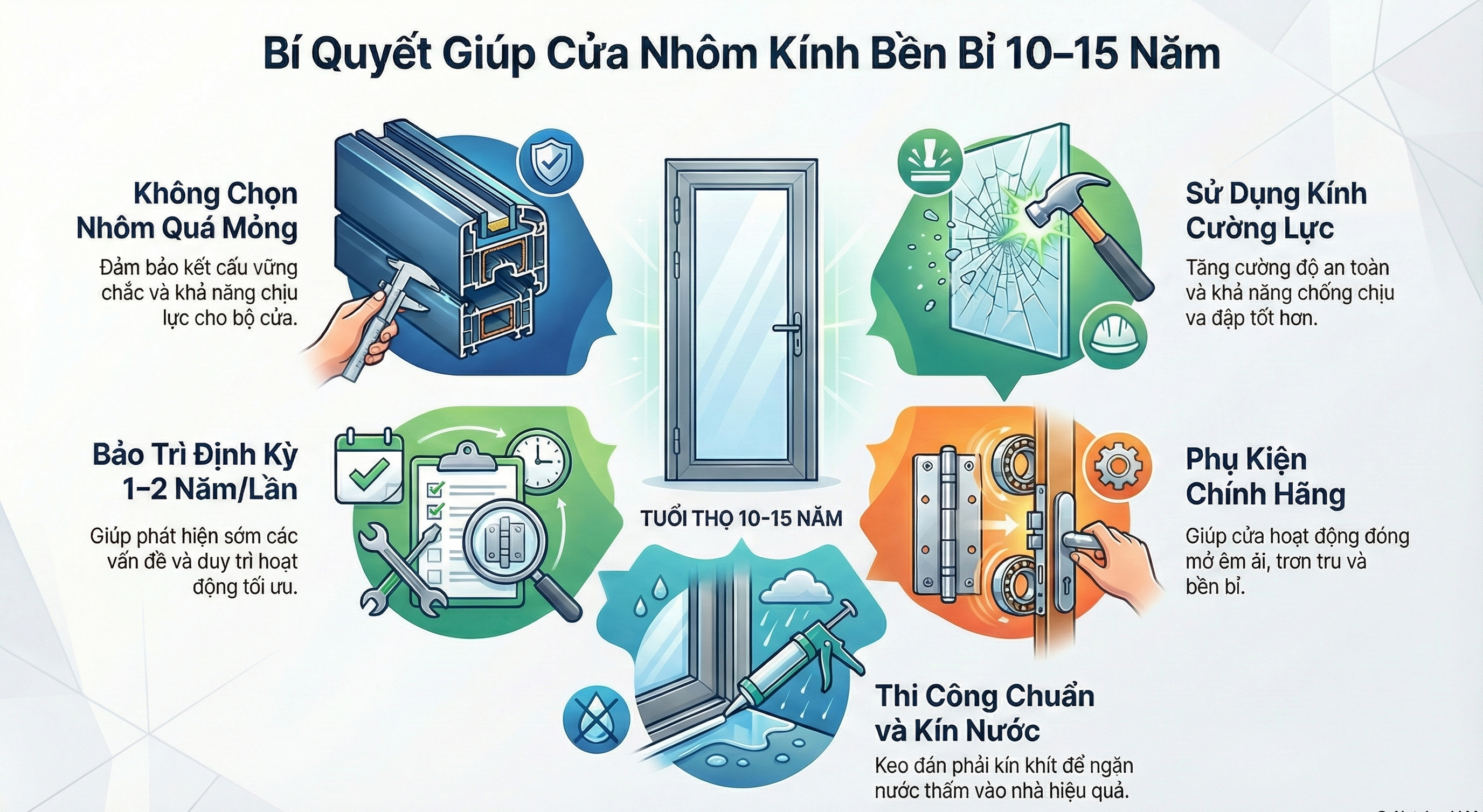Bí quyết giúp cửa nhôm kính bền bỉ hơn